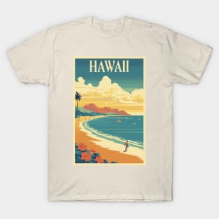 Hawaii Vintage Retro Travel Poster T-Shirt